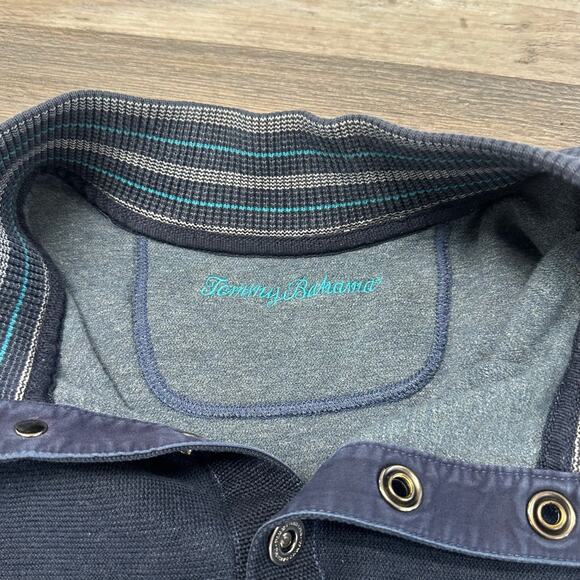 Tommy Bahama Blue Mens XXL Quarter Snap Heavyweight Mock Neck Pullover‎ Sweater - Picture 4 of 8